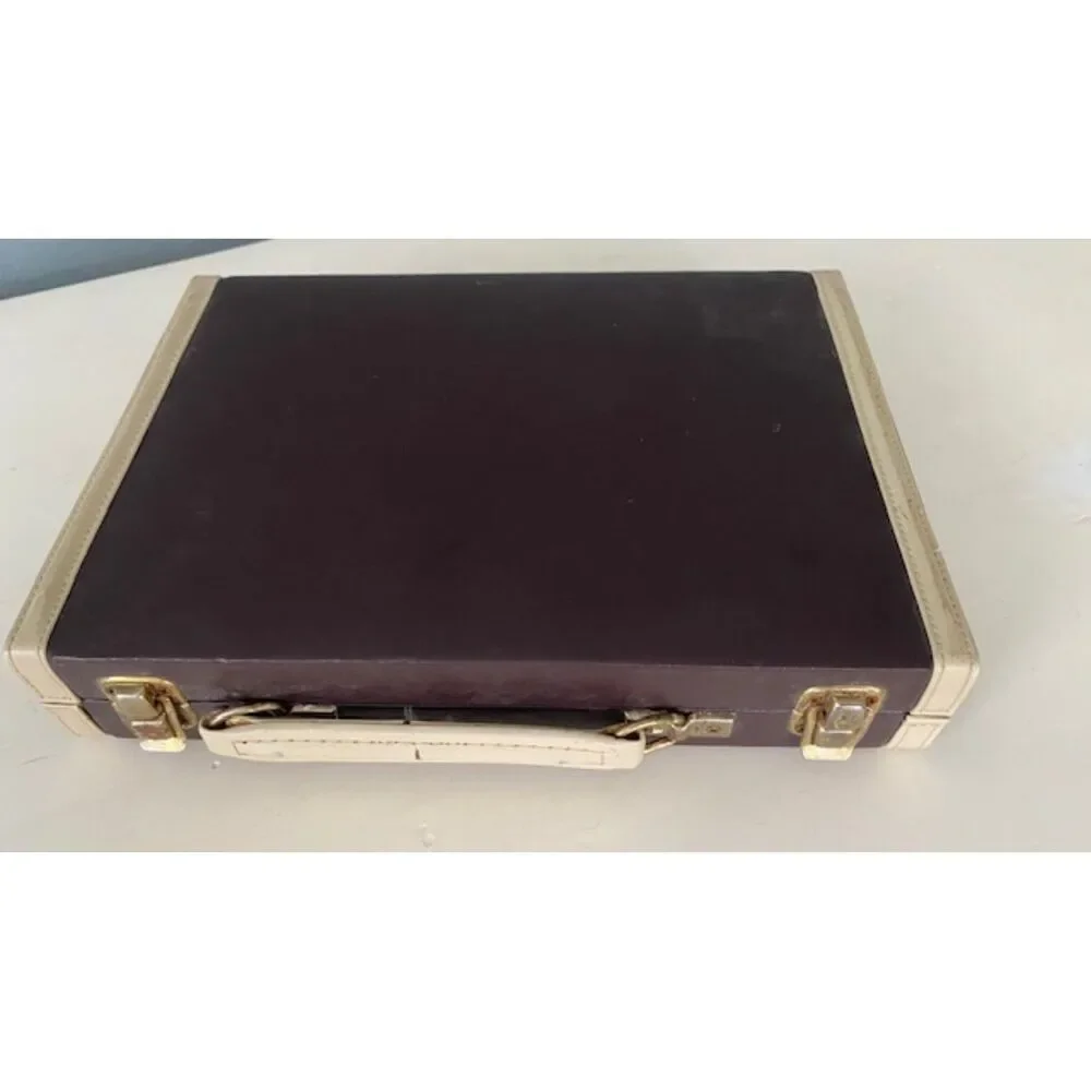 Backgammon Game Set Faux Leather Brown Case